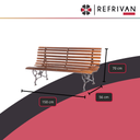BANCO DE PLAZA FILFER - 13 TABLAS - 1.50MT - BARNIZADO
