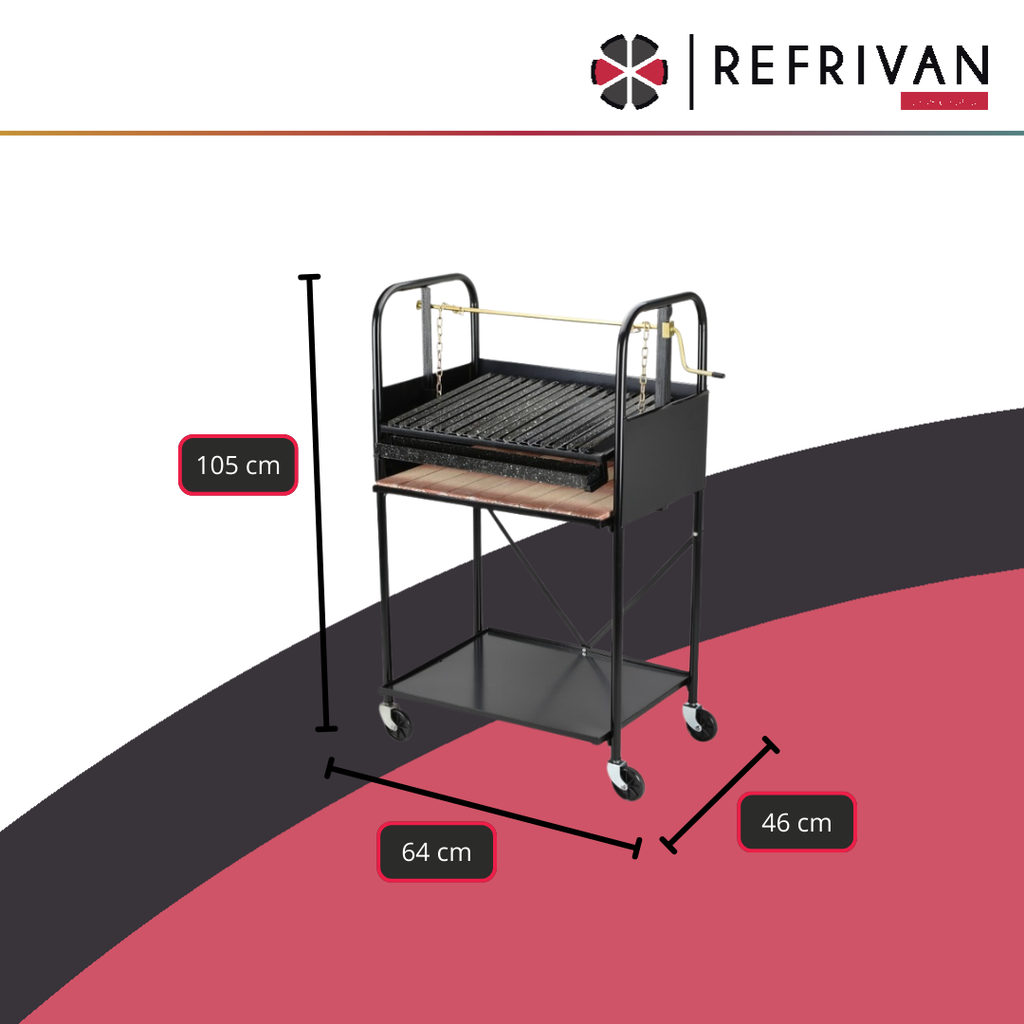 PARRILLA VALIPARRI RODANTE N*3 - 60X45CM