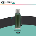 TERMO SAKURA CLASICO - ACERO INOXIDABLE - 1LT - VERDE