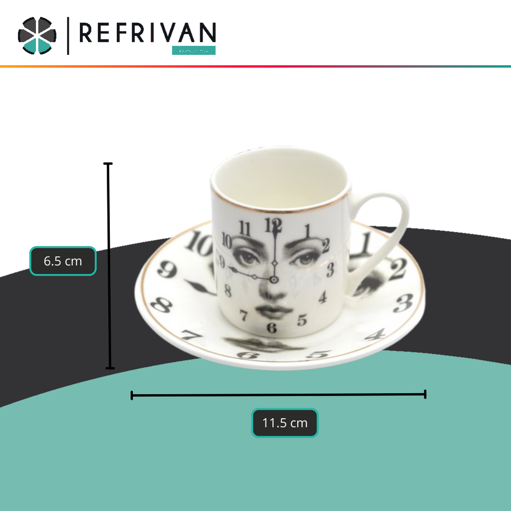 SET ROMA X6 FASHION COOK - POCILLO DE CAFE Y PLATO PORCELANA