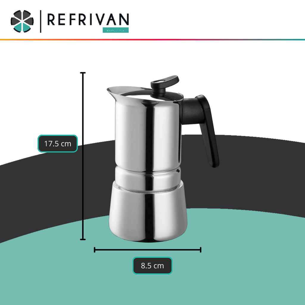 CAFETERA FASHION COOK PEDRINI MOKA STEEL - 4 TAZAS