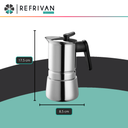 CAFETERA FASHION COOK PEDRINI MOKA STEEL - 4 TAZAS