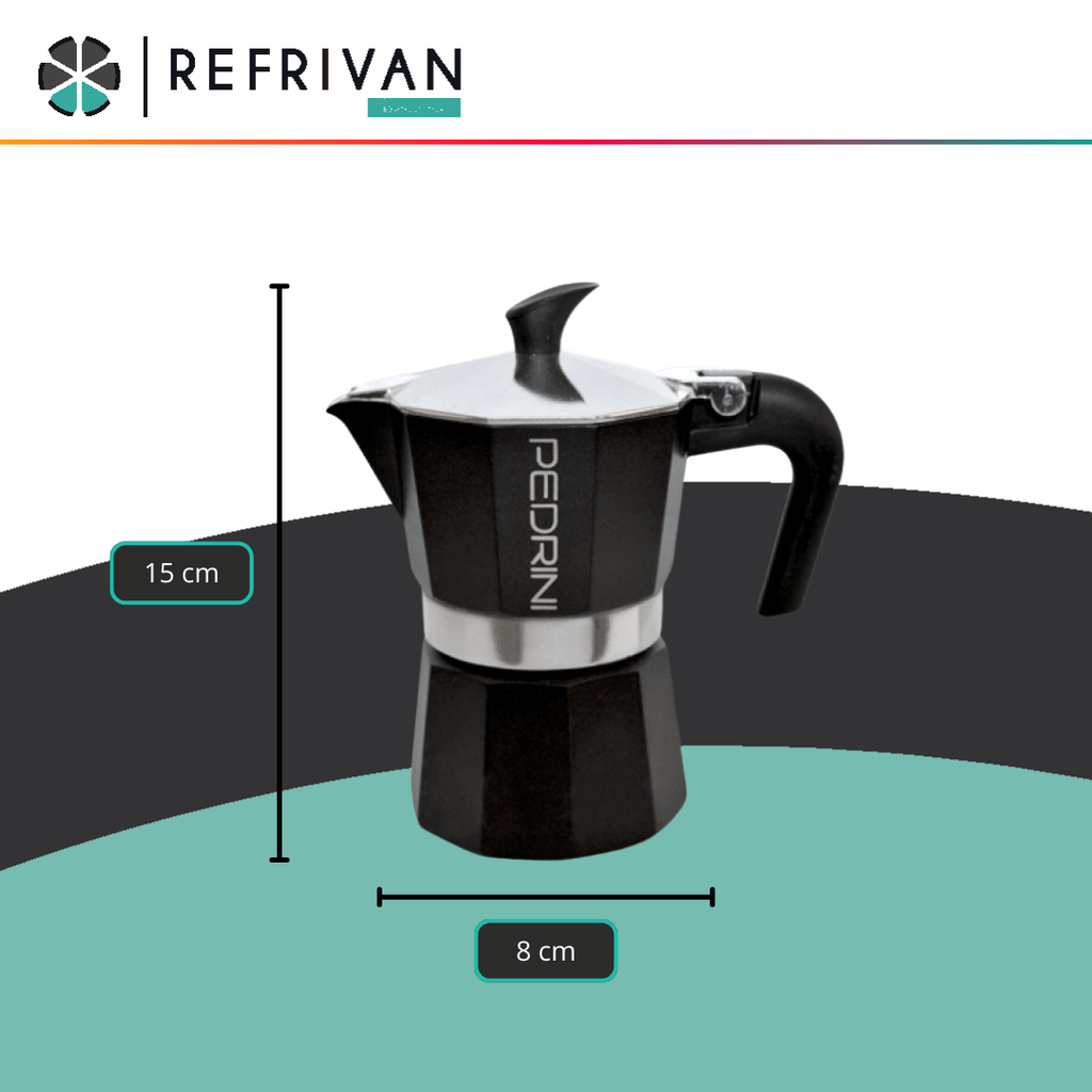 CAFETERA FASHION COOK PEDRINI AROMA - NEGRO - PARA 3 TAZAS