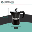 CAFETERA FASHION COOK PEDRINI AROMA - NEGRO - PARA 3 TAZAS