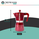 CAFETERA FASHION COOK MOKA PEDRINI INFINITY - ROJO - 6 TAZAS
