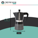 CAFETERA FASHION COOK MOKA PEDRINI INFINITY - NEGRO - 6 TAZAS
