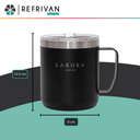 TAZA MUG TERMICA SAKURA - NEGRO