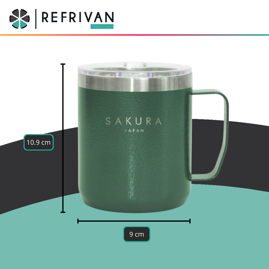 TAZA MUG TERMICA SAKURA - VERDE