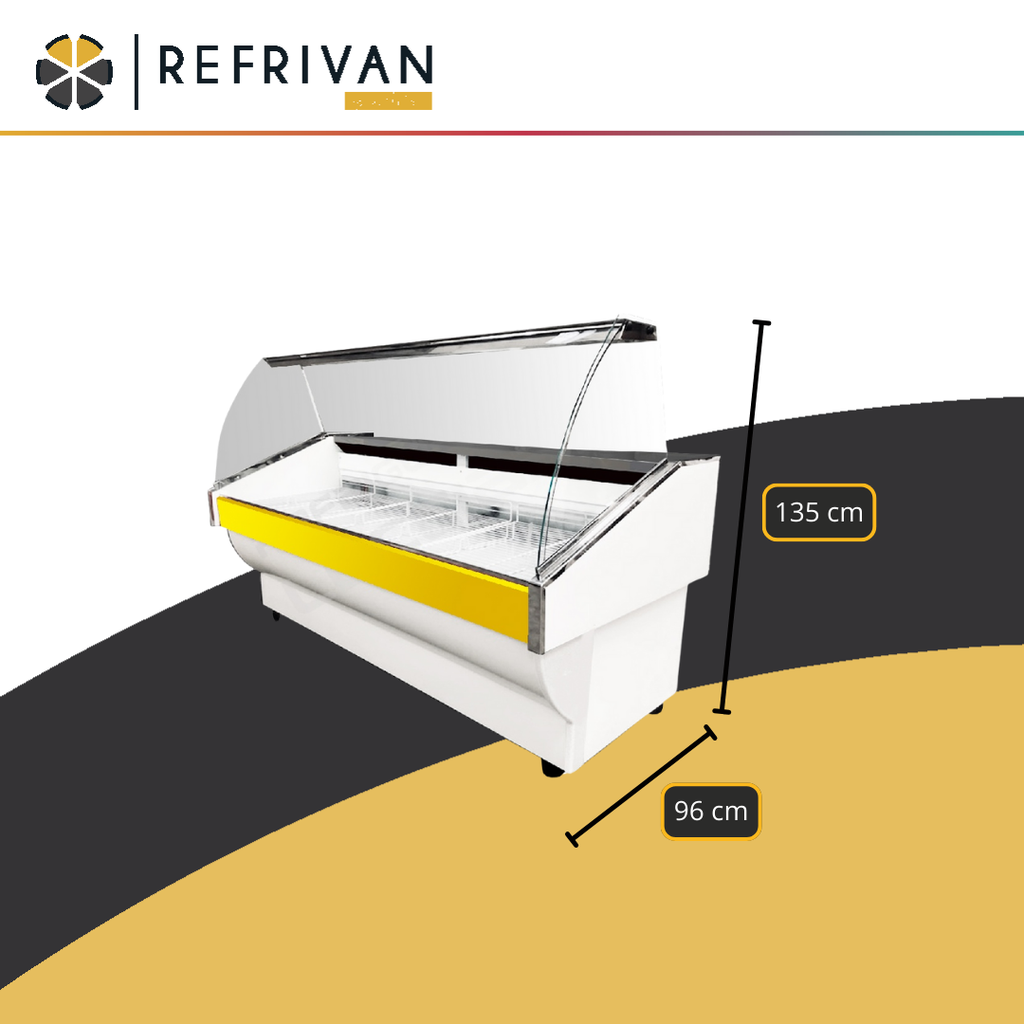 HELADERA BATEA REFRIVAN VIDRIO CURVO