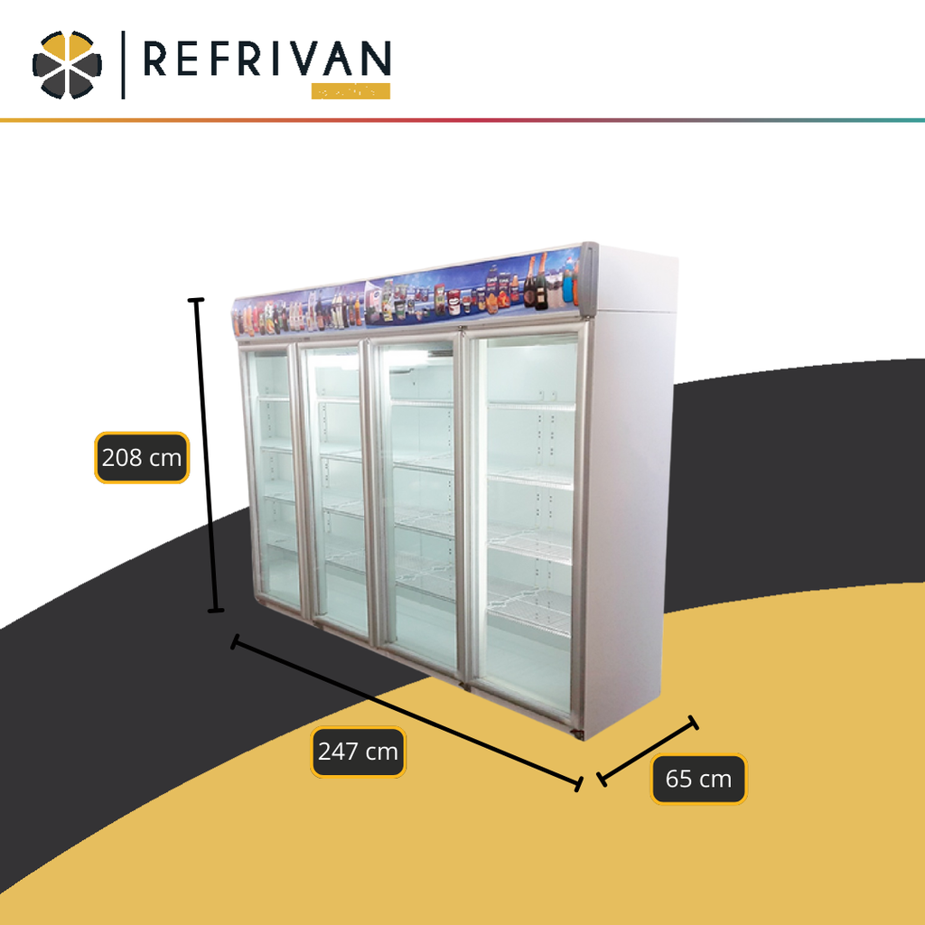 HELADERA EXHIBIDORA VERTICAL REFRIVAN 4 PUERTAS