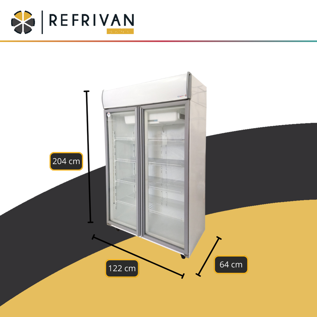 HELADERA EXHIBIDORA VERTICAL REFRIVAN 2 PUERTAS