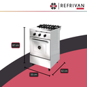 COCINA MORELLI SAHO KUMA 550 - PUERTA CIEGA - 2 HORNALLAS