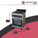 COCINA MARALDI CUCINARE 50 PUERTA VIDRIO - VALVULA HORNALLA