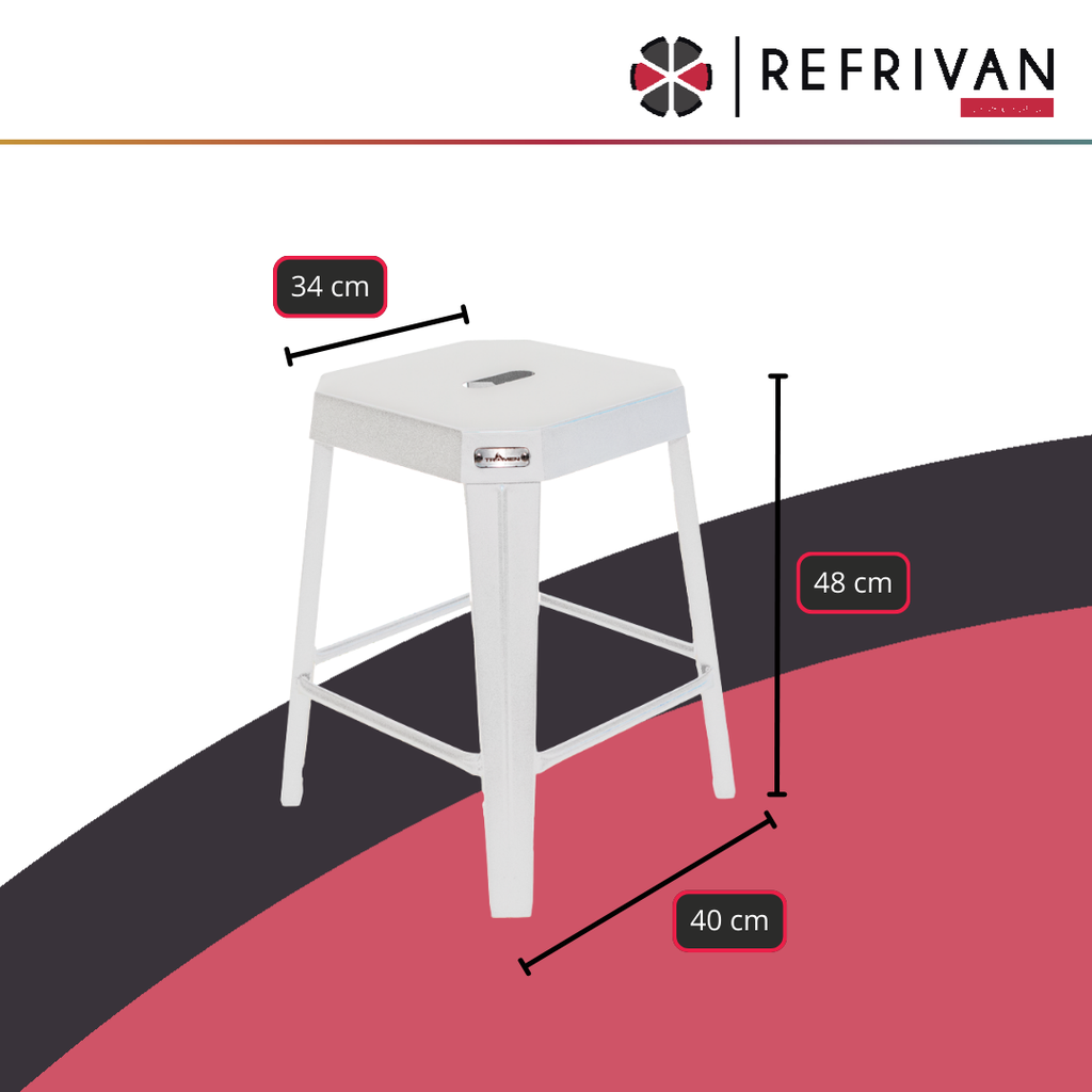 BANQUETA TROMEN RUNKO BLANCA - 48CM