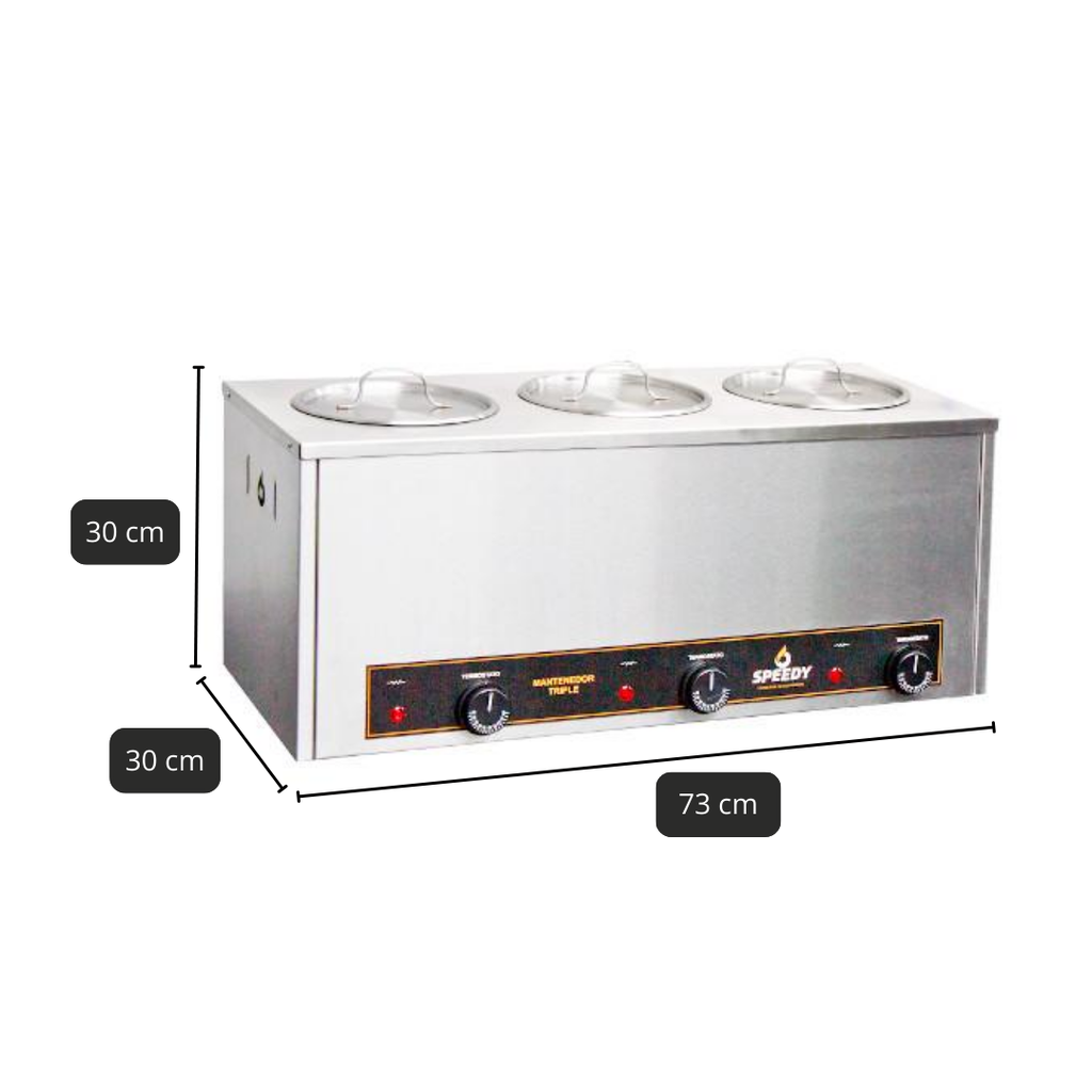 MANTENEDOR - TEMPLADOR DE SALSAS CALIENTES SPEEDY - 3 CILINDROS DE 4LTS C/U - (SALSAS-QUESOS-CHOCOLATES)