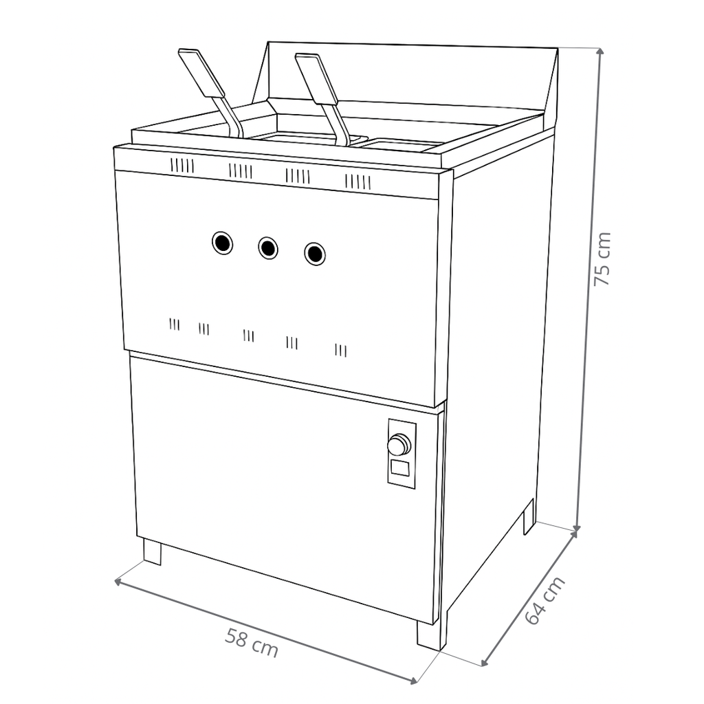 FREIDORA SOL REAL 33 Lts. ACERO INOX AUTOMATICA