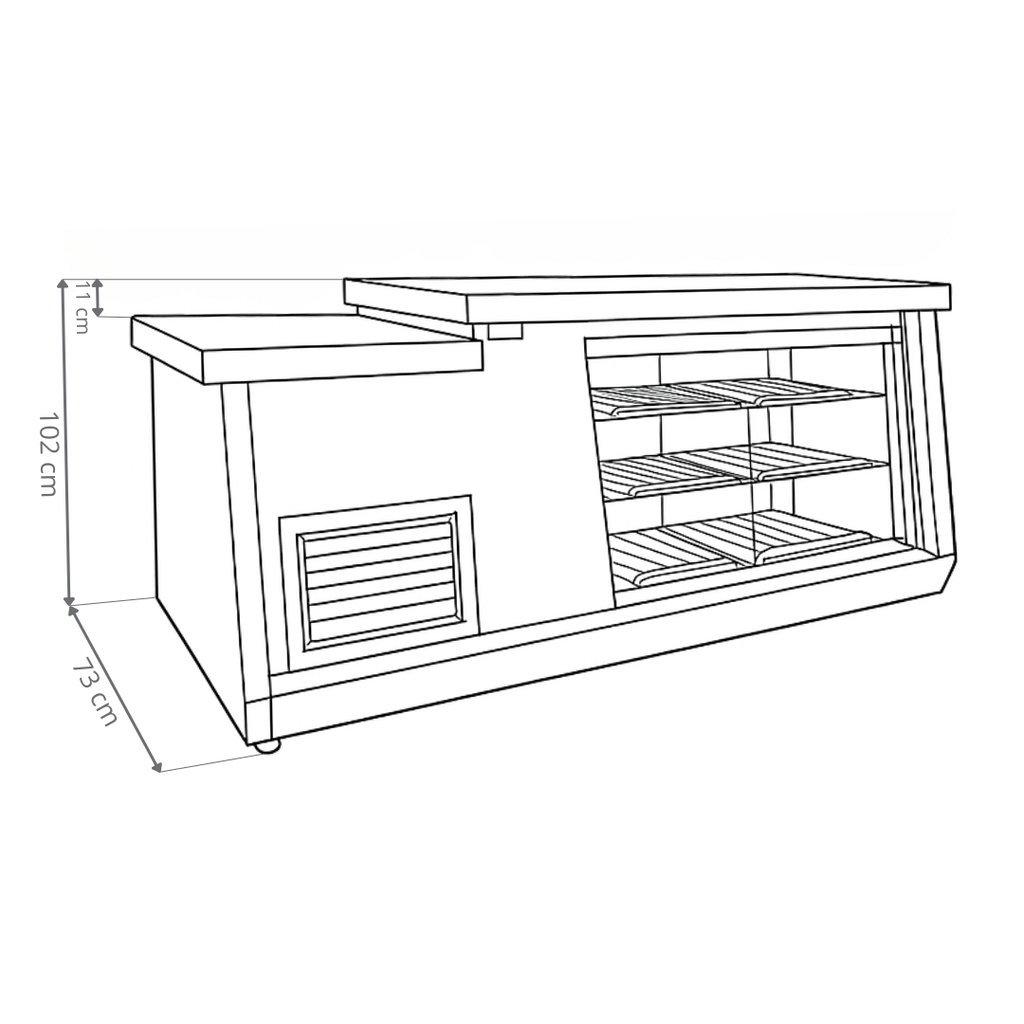 HELADERA VITRINA MOSTRADOR REFRIVAN C/BAJADA 2.40MT