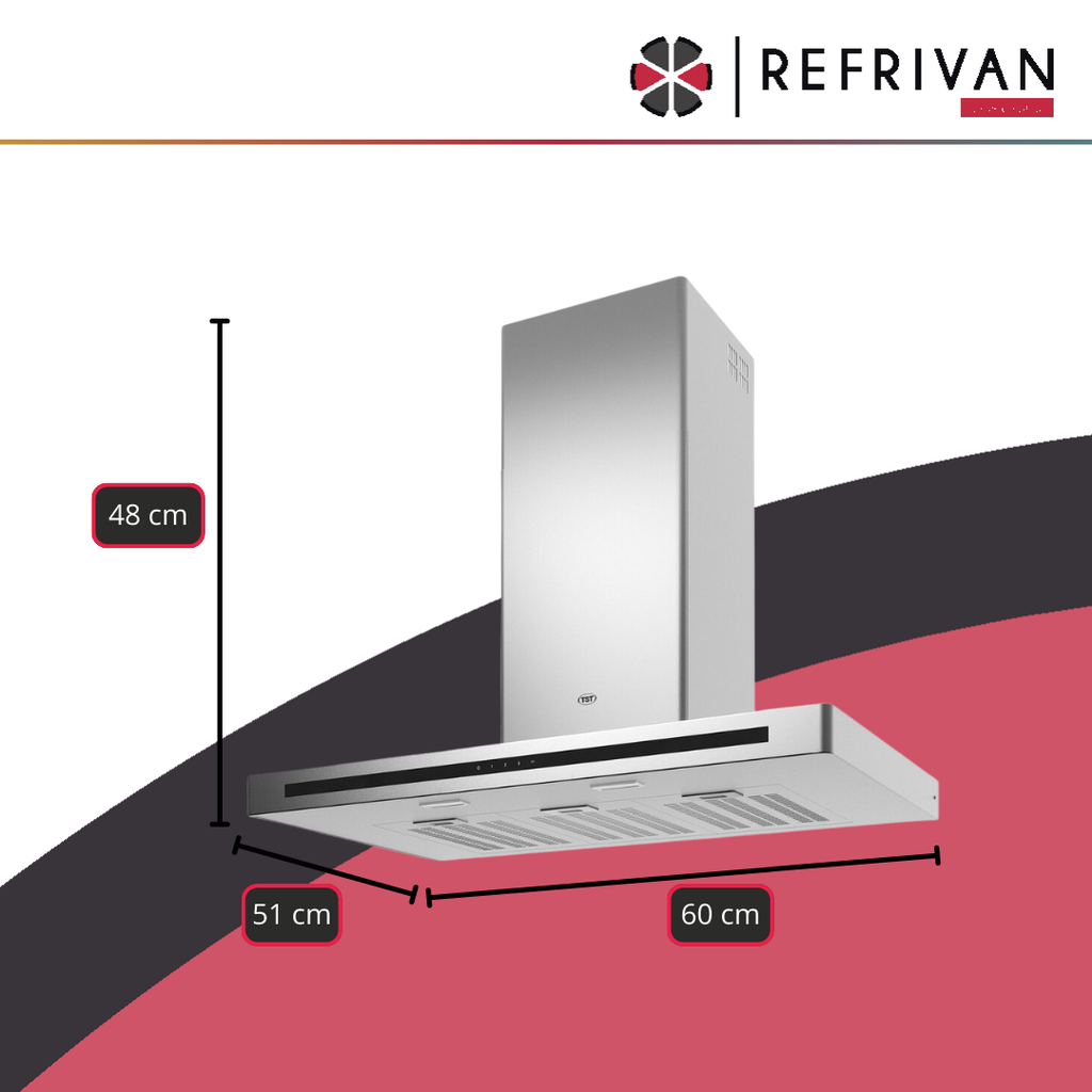 CAMPANA DIAMANTE 60  - ACERO INOXIDABLE - 3 VELOCIDADES - CON MOTOR
