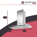 CAMPANA DIAMANTE 60  - ACERO INOXIDABLE - 3 VELOCIDADES - CON MOTOR