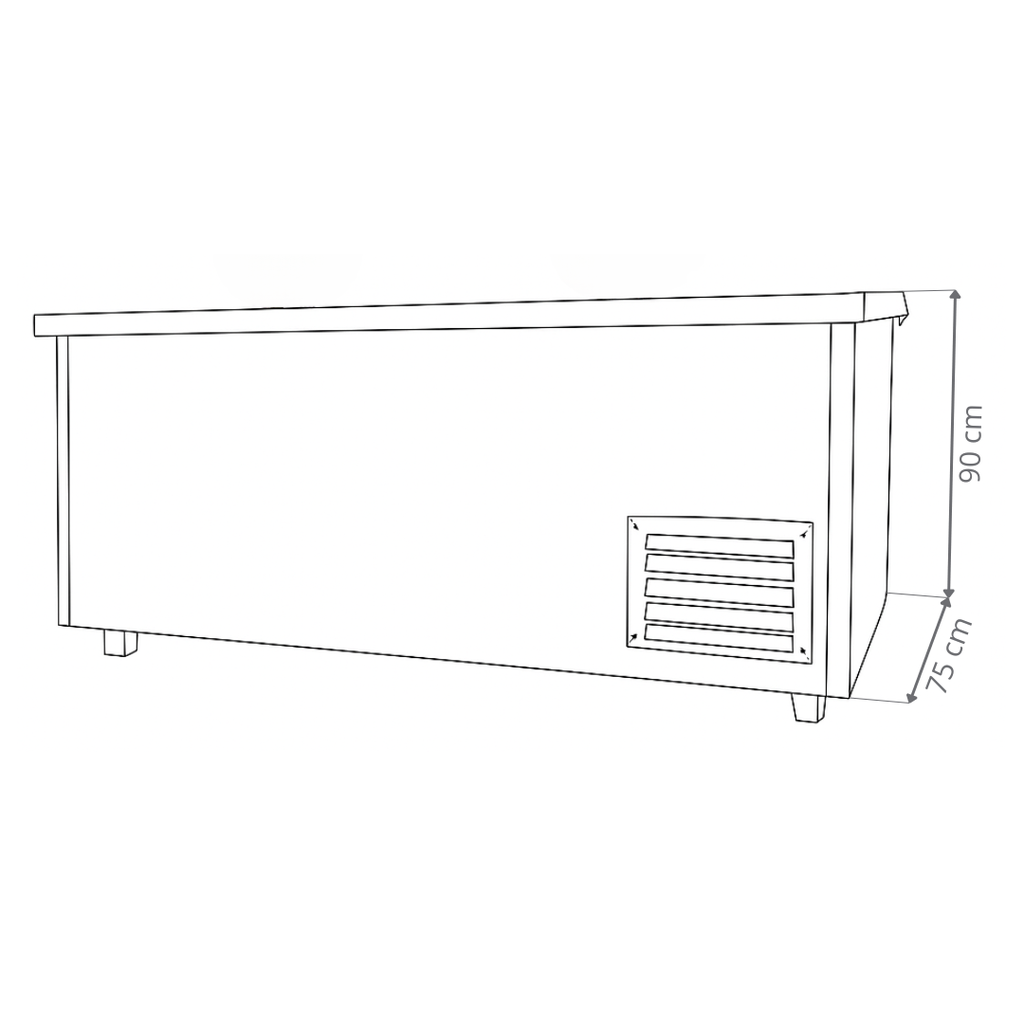 MOSTRADOR CIEGO REFRIVAN 2.40MT