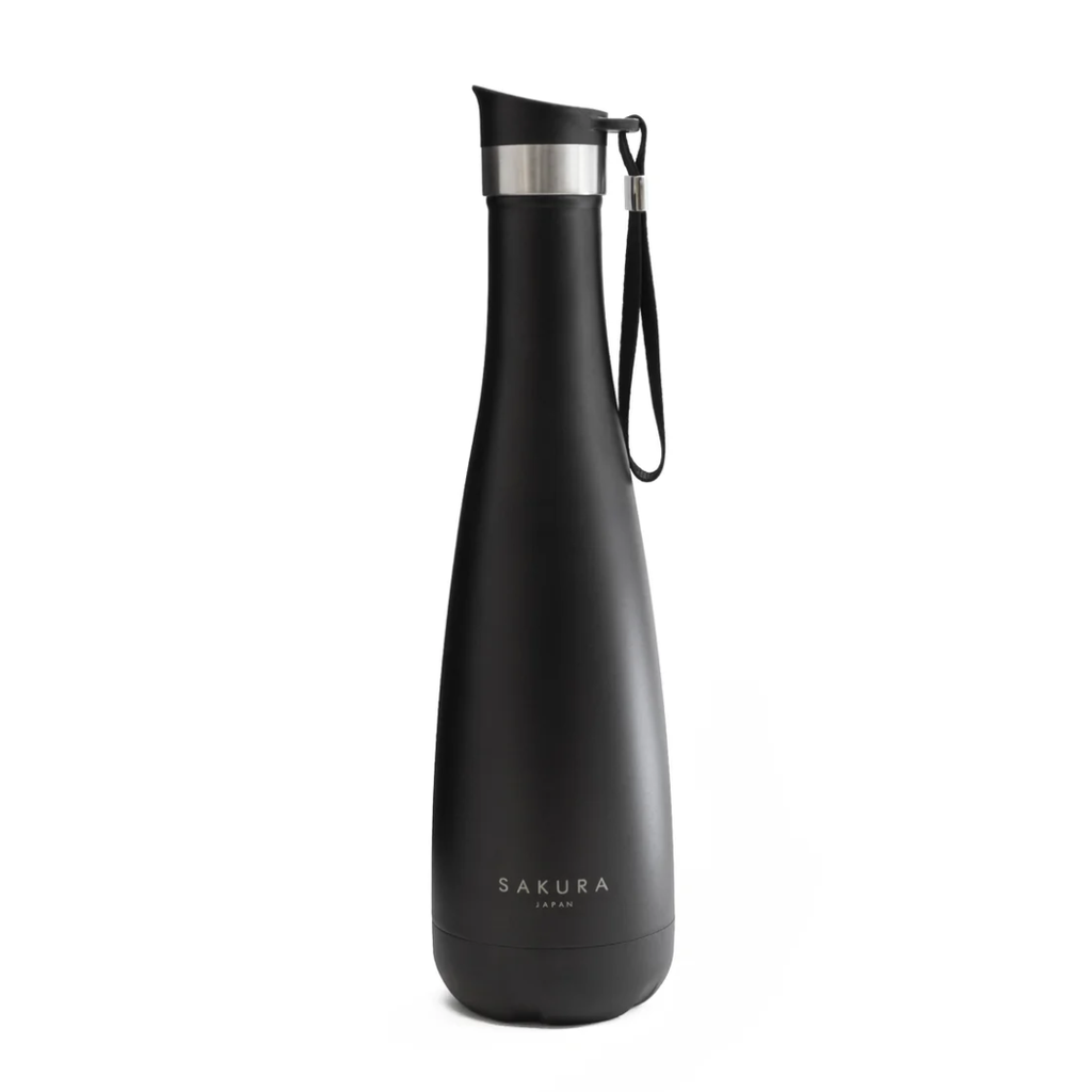 BOTELLA TERMICA SAKURA WAVY - 750ML - NEGRO
