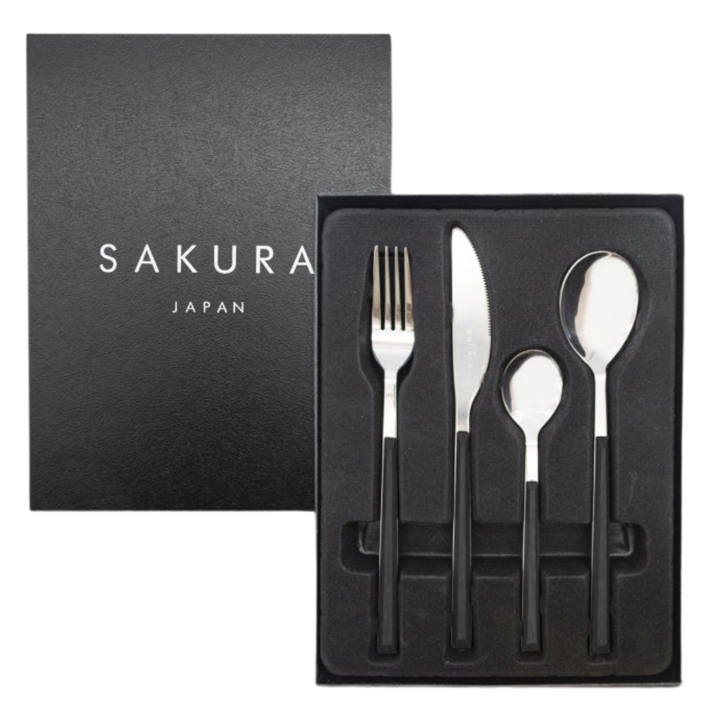 SET DE CUBIERTOS SAKURA BLACK 24 PIEZAS COLOR