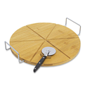 TABLA PARA PIZZA MADERA BAMBOO C/CORTADOR RUEDITA COLOR