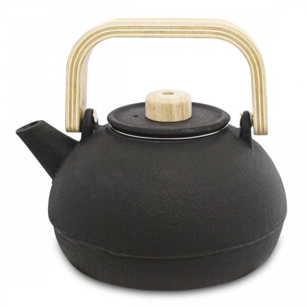 TETERA DE HIERRO FULL BLACK C/MADERA BAMBOO 0.9 L COLOR
