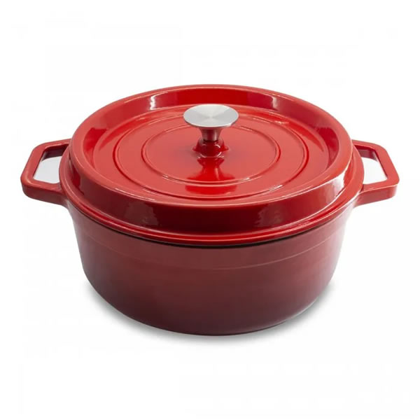 CACEROLA HIERRO FUNDIDO SAKURA ROJA - 24CM
