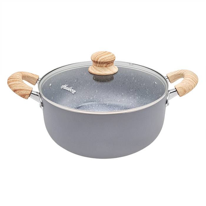 CACEROLA HUDSON DE CERAMICA GRIS - 20CM - GRANITO