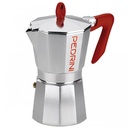 CAFETERA FASHION COOK PEDRINI MOKA - ALUMINIO - ROJO - 6 TAZAS