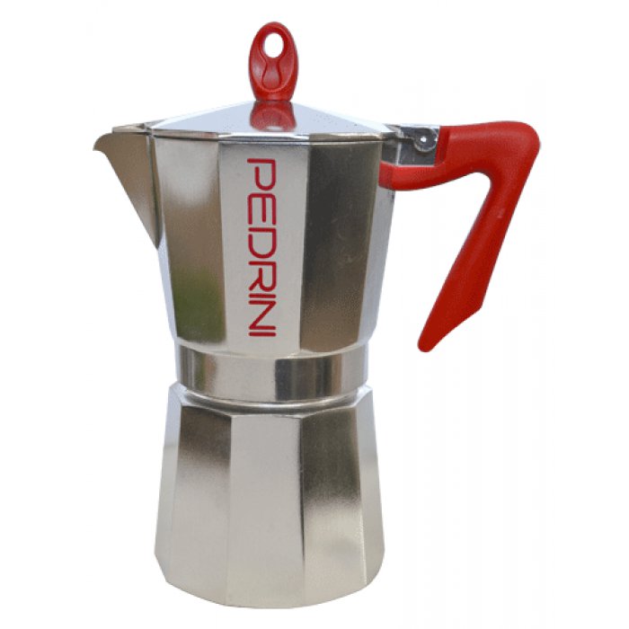 CAFETERA FASHION COOK PEDRINI MOKA - ALUMINIO - ROJO - 9 TAZAS