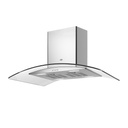 CAMPANA ISLA LACAR CRISTAL 90 - VIDRIO CURVO - ACERO INOXIDABLE - 3 VELOCIDADES - CON MOTOR