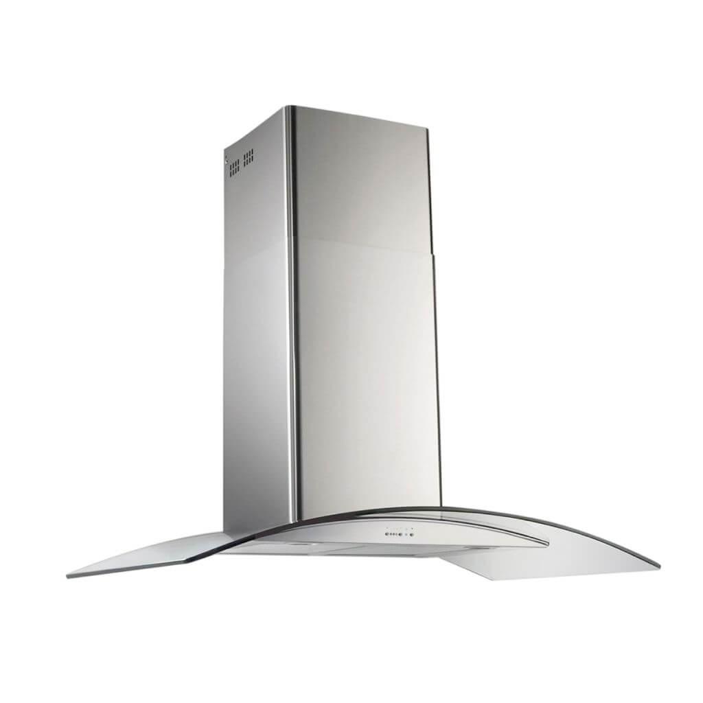 CAMPANA LACAR CRISTAL 75 VIDRIO CURVO - ACERO INOXIDABLE - 3 VELOCIDADES - CON MOTOR
