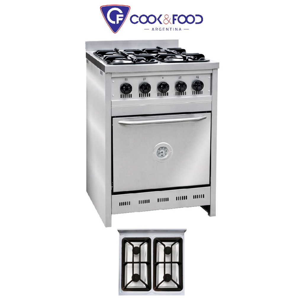 COCINA 60CM - PUERTA CIEGA - REJA FUNDICION ENLOZADA CORBELLI