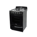 COCINA A GAS 5537 NEGRA 56CM VAL/SEG ENCENDIDO ELECTRICO Y LUZ HORNALLAS Y HORNO EASY CLEAN CAJON PARRILLA REBATIBLE