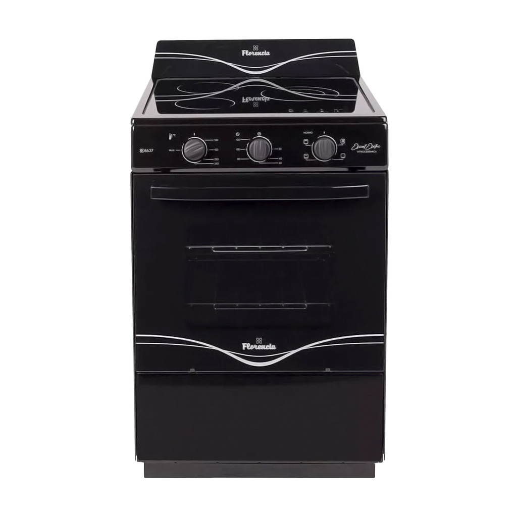 COCINA ELECTRICA 8637E NEGRA ANAFE VITRO 10 NIVELES HORNO A CONVECCION