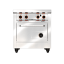 COCINA MISTER CHEFF 750 - 2 HORNALLAS + PLANCHA - TAPA VISOR - REJA FUNDICION PESADA - QUEMADOR ESTRELLA GRANDE