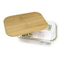 CONTENEDOR DE VIDRIO SAKURA - TAPA BAMBOO - 0.6LTS