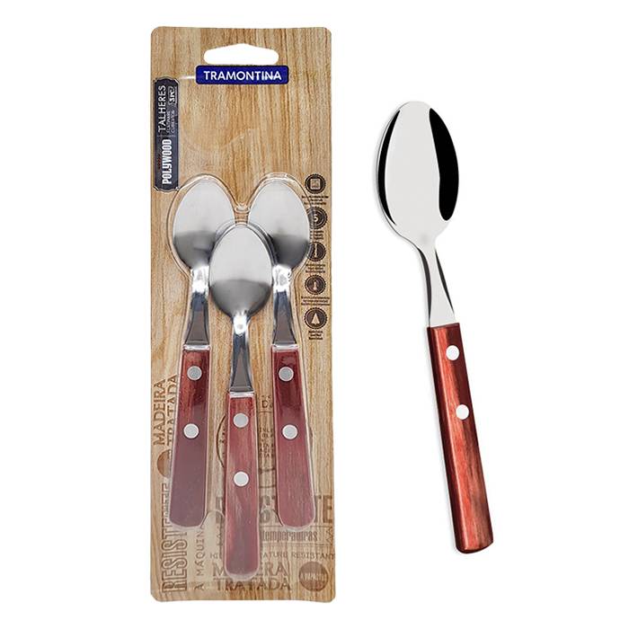 CUCHARITA POLYWOOD X 3 TRAMONTINA