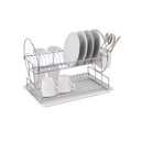 ESCURRIDOR DOBLE BLANCO CROMADO CON CUBIERTERO Y BANDEJA 48.5X48.5X32CM
