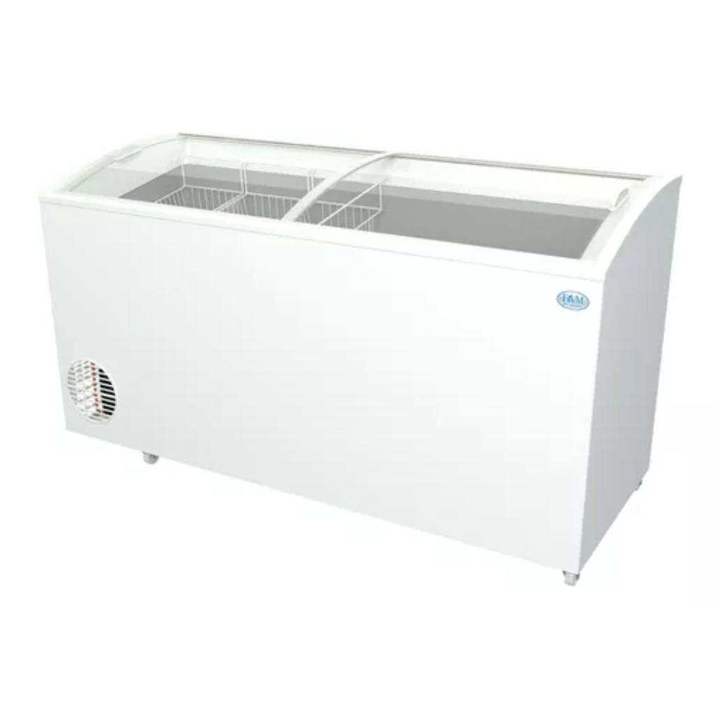 FAM FREEZER  VIDRIO CURVO PI 555 LT