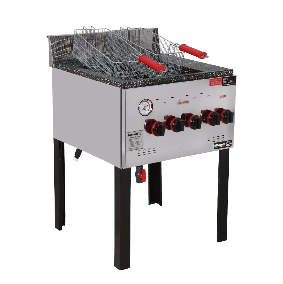 FREIDORA STANDARD F35 (35L) - 2 CANASTO - EXTERIOR ACERO - QUEMADORES INDIVIDUALES