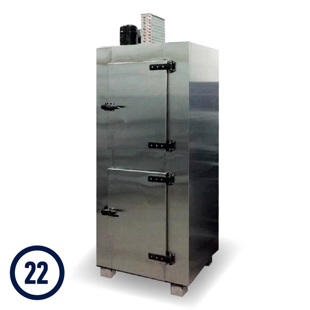 HELADERA ALMACENERA - MODELO 22 - ACERO INOXIDABLE - FRIO FORZADO - PUERTAS (2 CHICAS) - (1/3HP)