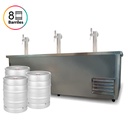 HELADERA MOSTRADOR CIEGO CERVEZA 8 BARRILES CERVEZA 2.40MX1MX1.10M  -C/COMBISTATO  ACERO INOXIDABLE - (3 PUERTAS+CUBRE) (1/2HP)