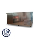 HELADERA MOSTRADOR CIEGO/ BAJO MESADA 2.00M - ACERO INOXIDABLE - (2 PUERTAS+CUBRE) (1/2HP)