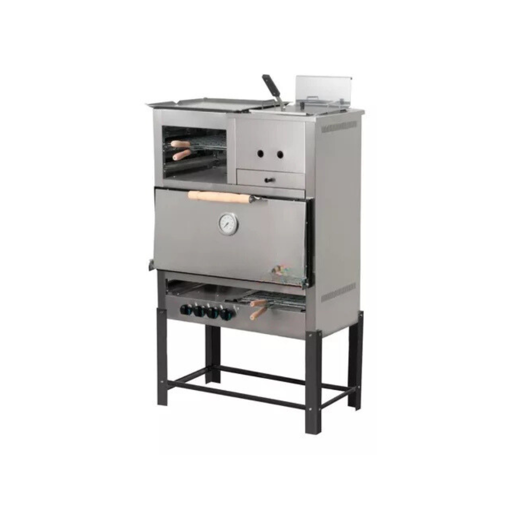 HORNO 8 PIZZAS CON CARLITERO DOBLE,PLANCHA SIMPLE,GRATINADOR Y FREIDORA