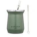 MATE SAKURA CON BOMBILLA Y LIMPIADOR - VERDE