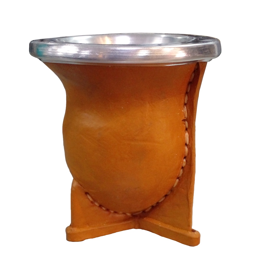 MATE MADERARTE VAQUETA - CALABAZA Y CUERO