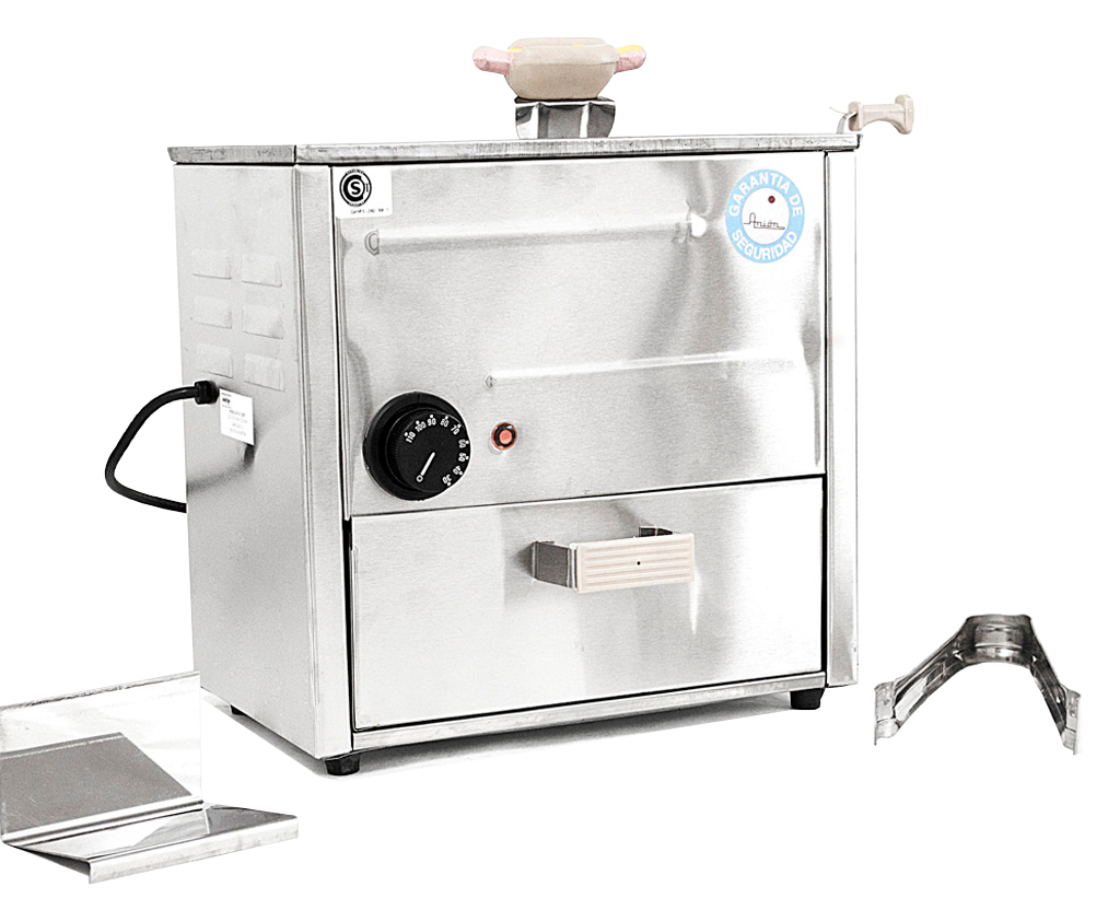 PANCHERA ELECTRICA ANION 16 SUPER PANCHOS CON CALIENTA PAN ACERO INOXIDABLE